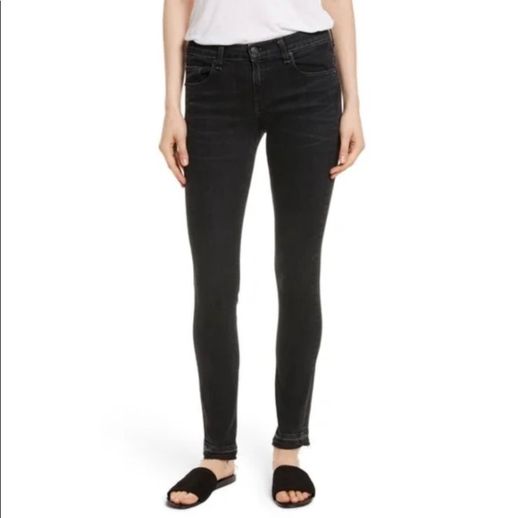 rag & bone Denim - RAG & BONE Skinny Jeans with Open Hem in Concrete Wash